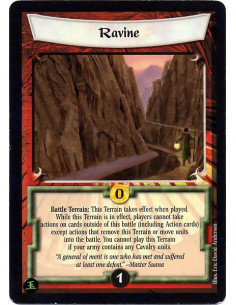 Ravine - Battle Terrain: This terrain takes effect when played. While this terrain is in effect, players cannot take actions on