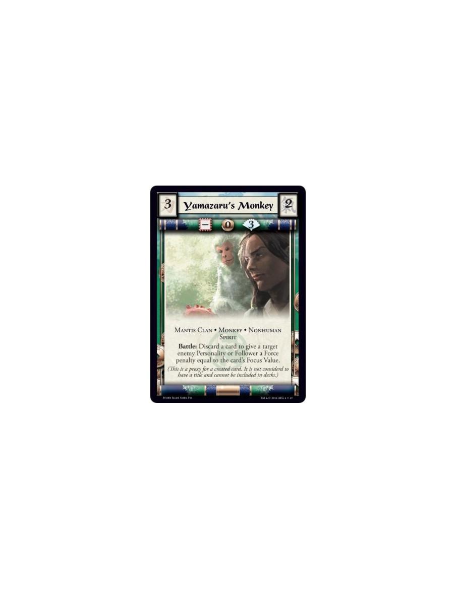 Yamazaru's Monkey  - Mantis Clan · Monkey · Nonhuman · SpiritBattle: Discard a card to give a target enemy Personality or Follow