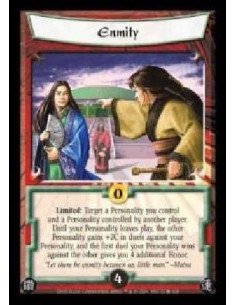 Enmity  - Limited: Target a Personality you control and a Personality controlled by another player. Until your Personality leave