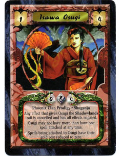Isawa Osugi  - Phoenix Clan Prodigy. Shugenja. Unique Any effect that gives Osugi the Shadowlands trait is cancelled and has all