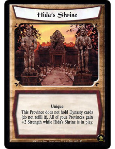 Hida's Shrine (French) - Unique This Province does not hold Dynasty cards (do not refill it). All of your Provinces gain +2 Str
