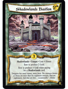 Shadowlands Bastion FOIL  - Shadowlands. Unique Lose 4 Honor. Bow Shadowlands Bastion to produce 2 Gold. Bow Shadowlands Bastion