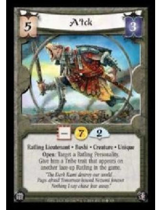 A'tck (Español)  - Ratling Liutenant · Bushi · Creature · Unique. Open: Target a Ratling Personality. Give him a Tribe trait tha