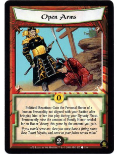 Open Arms  - Political Reaction: Gain the Personal Honor of a human Personality not aligned with your Faction after bringing him