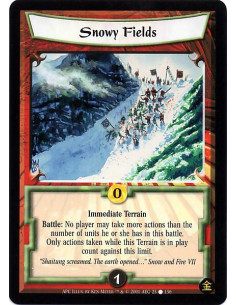 Snowy Fields - Immediate Terrain Battle : No player may take more actions than the number of units he or she has in this battle