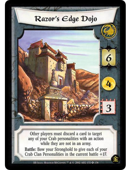 Razor's Edge Dojo  - Open: Give target Personality a 1F/1C bonus until the end of the turn.