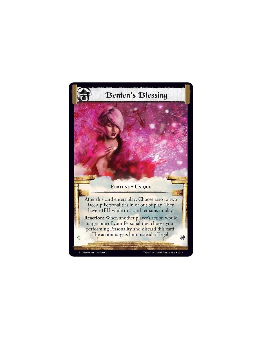 Benten's Blessing (Español)  - Fortune • UniqueAfter this card enters play: Choose zero to two face-up Personalities in or out o