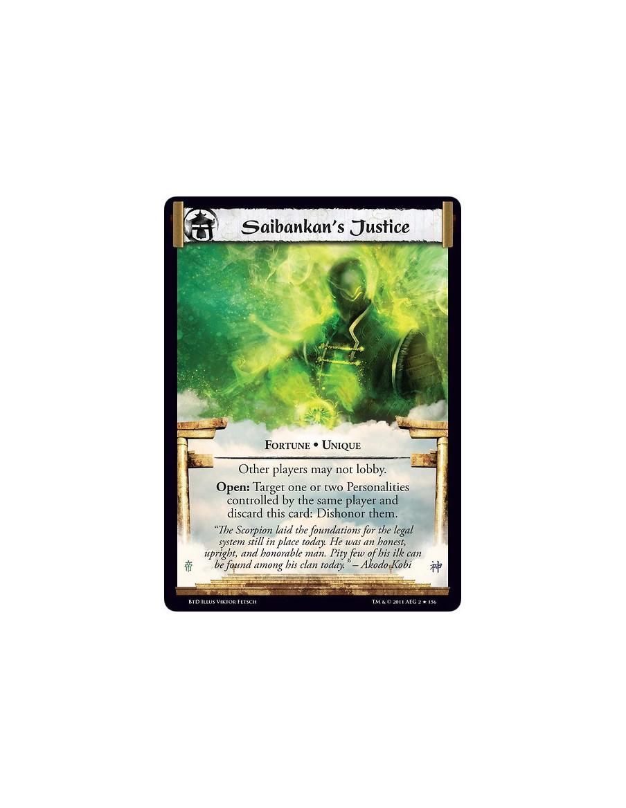 Saibankan's Justice (Español)  - Fortune • UniqueOther players may not lobby. Open: Target one or two Personalities controlled b