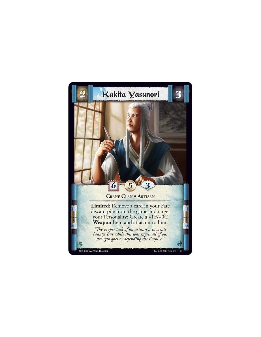 Kakita Yasunori  - Crane Clan • ArtisanLimited: Remove a card in your Fate discard pile from the game and target your Personalit