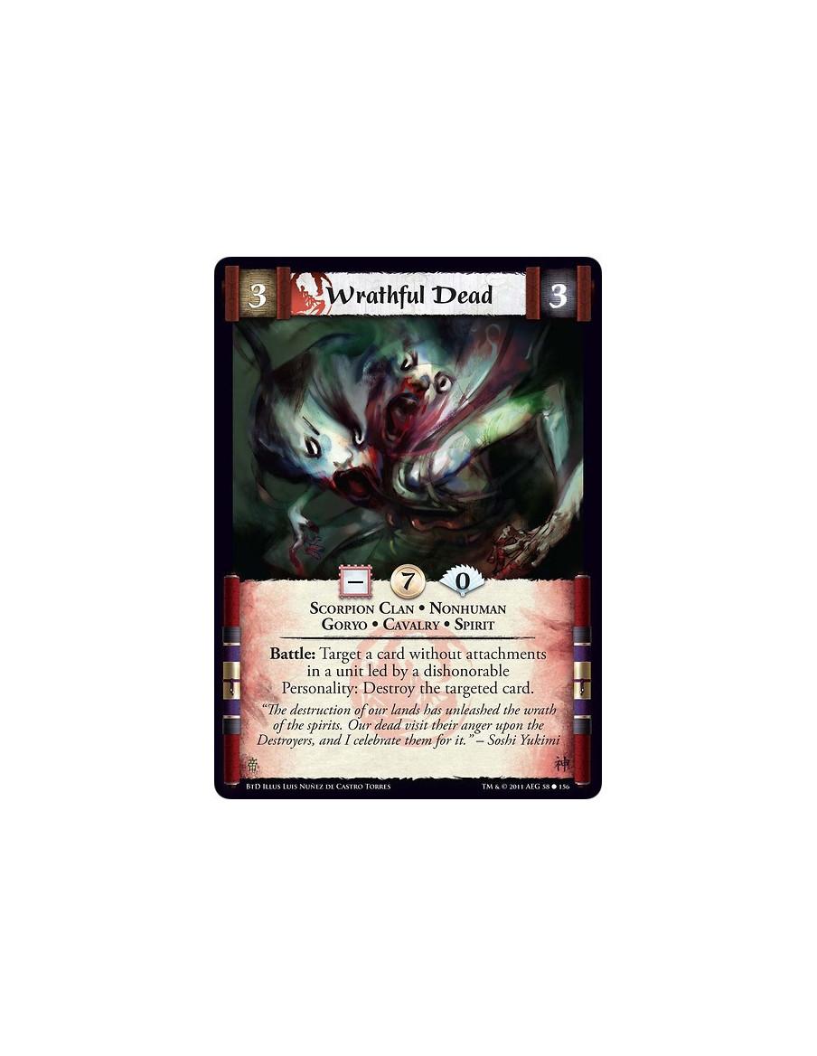 Wrathful Dead (Spanish)  - Scorpion Clan • Nonhuman • Goryo • Cavalry • SpiritBattle: Target a card without attachments in a uni