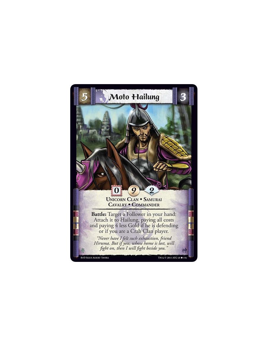Moto Hailung  - Unicorn Clan • Samurai • Cavalry • CommanderBattle: Target a Follower in your hand: Attach it to Hailung, paying