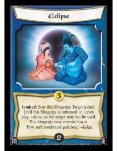 Eclipse (Spanish)  - Limited: Bow this Shugenja: Target a card. Until this Shugenja is unbowed or leaves play, actions on the ta