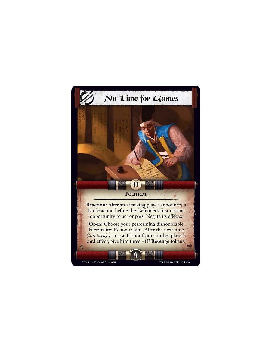 No Time for Games  - PoliticalReaction: After an attacking player announces a Battle action before the Defender’s first normal o