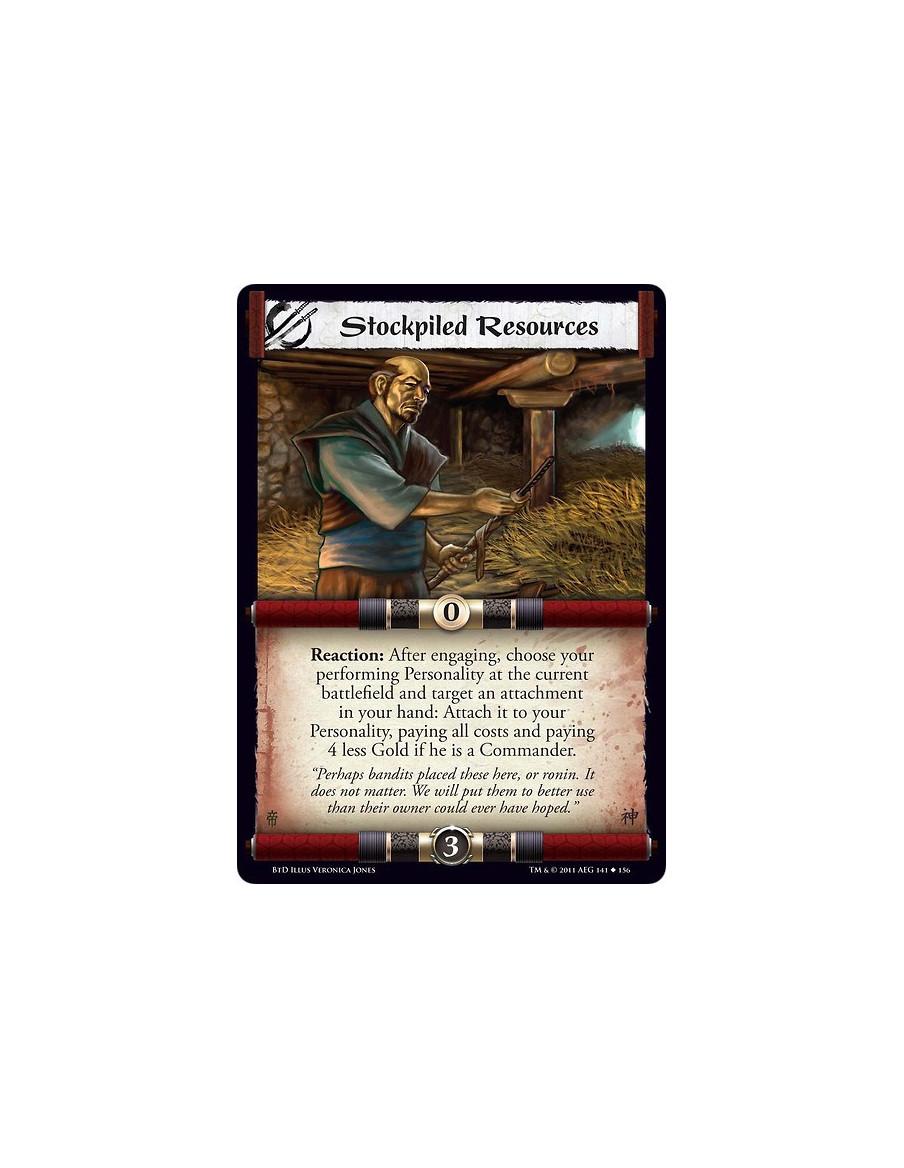 Stockpiled Resources  - Reaction: After engaging, choose your performing Personality at the current battlefield and target an at