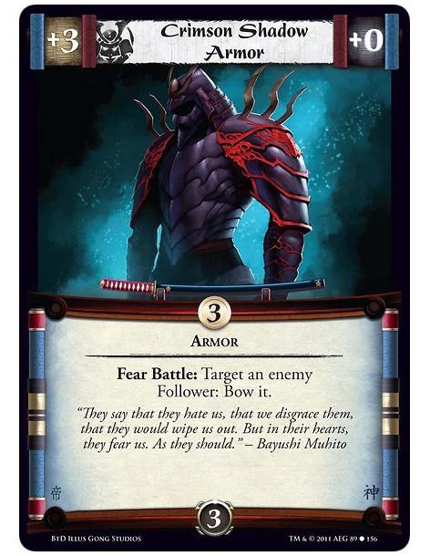 Crimson Shadow Armor (Spanish)  - ArmorFear Battle: Target an enemy Follower: Bow it.