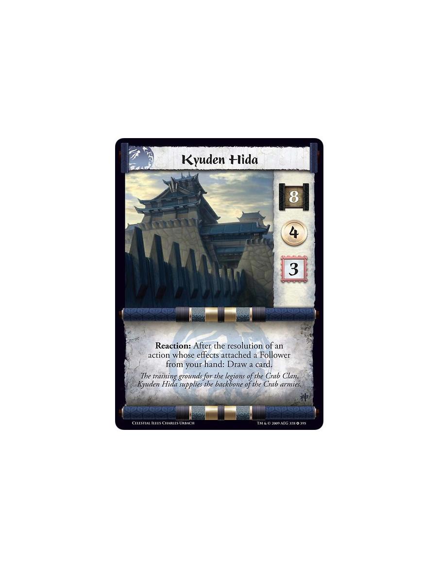 Kyuden Hida  - Reaction: After the resolution of an action whose effects attached a Follower from your hand: Draw a card.