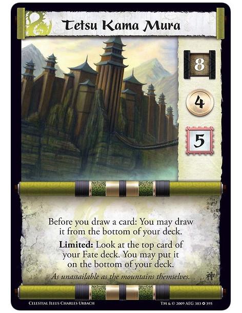 Tetsu Kama Mura FOIL  - Before you draw a card: You may draw it from the bottom of your deck. Limited: Look at the top card of y