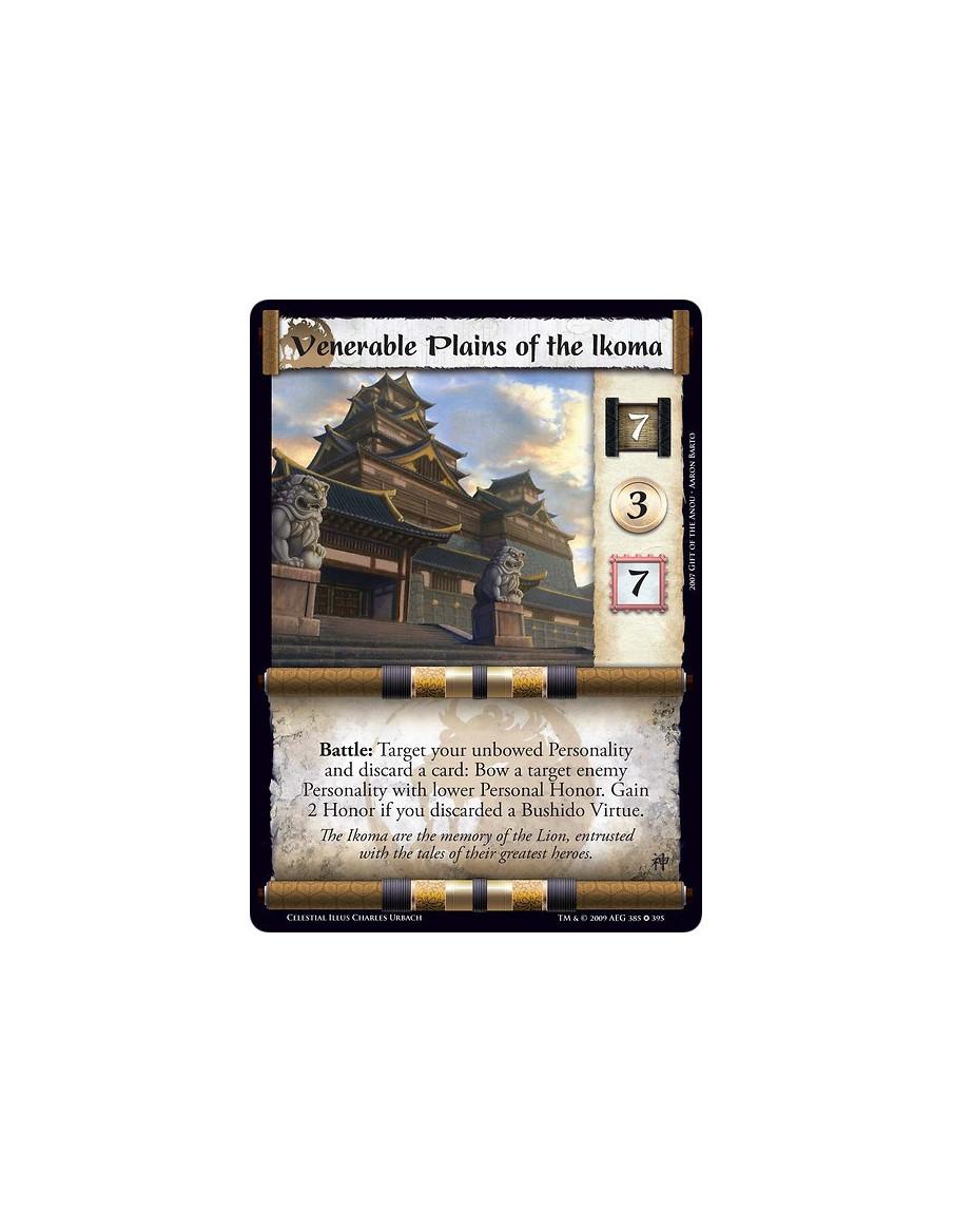 Venerable Plains of the Ikoma (Español)  - Battle: Target your unbowed Personality and discard a card: Bow a target enemy Person