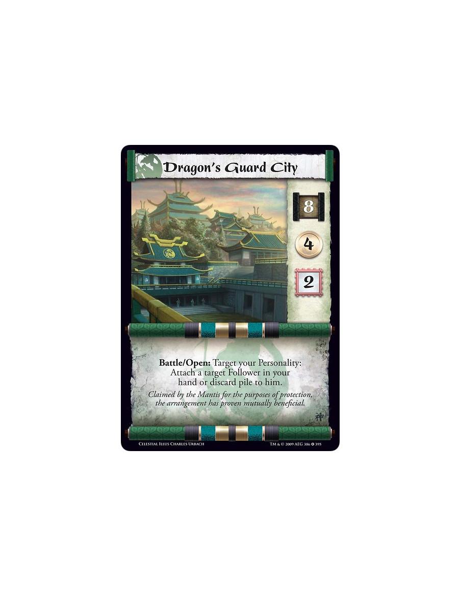Dragon's Guard City  - Battle/Open: Target your Personality: Attach a target Follower in your hand or discard pile to him.