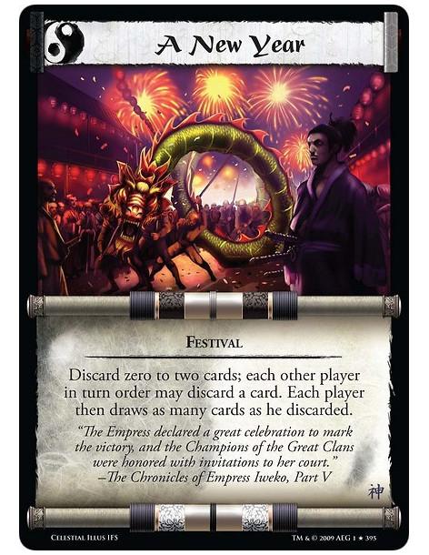 A New Year (Spanish)  - Festival Discard zero to two cards; each other player in turn order may discard a card. Each player then
