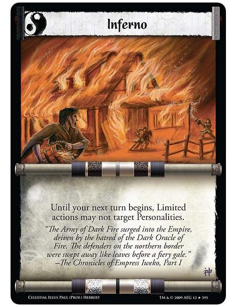 Inferno (Spanish)  - Until your next turn begins, Limited actions may not target Personalities.