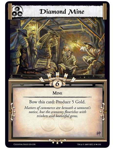 Diamond Mine  - Mine Bow this card: Produce 5 Gold.