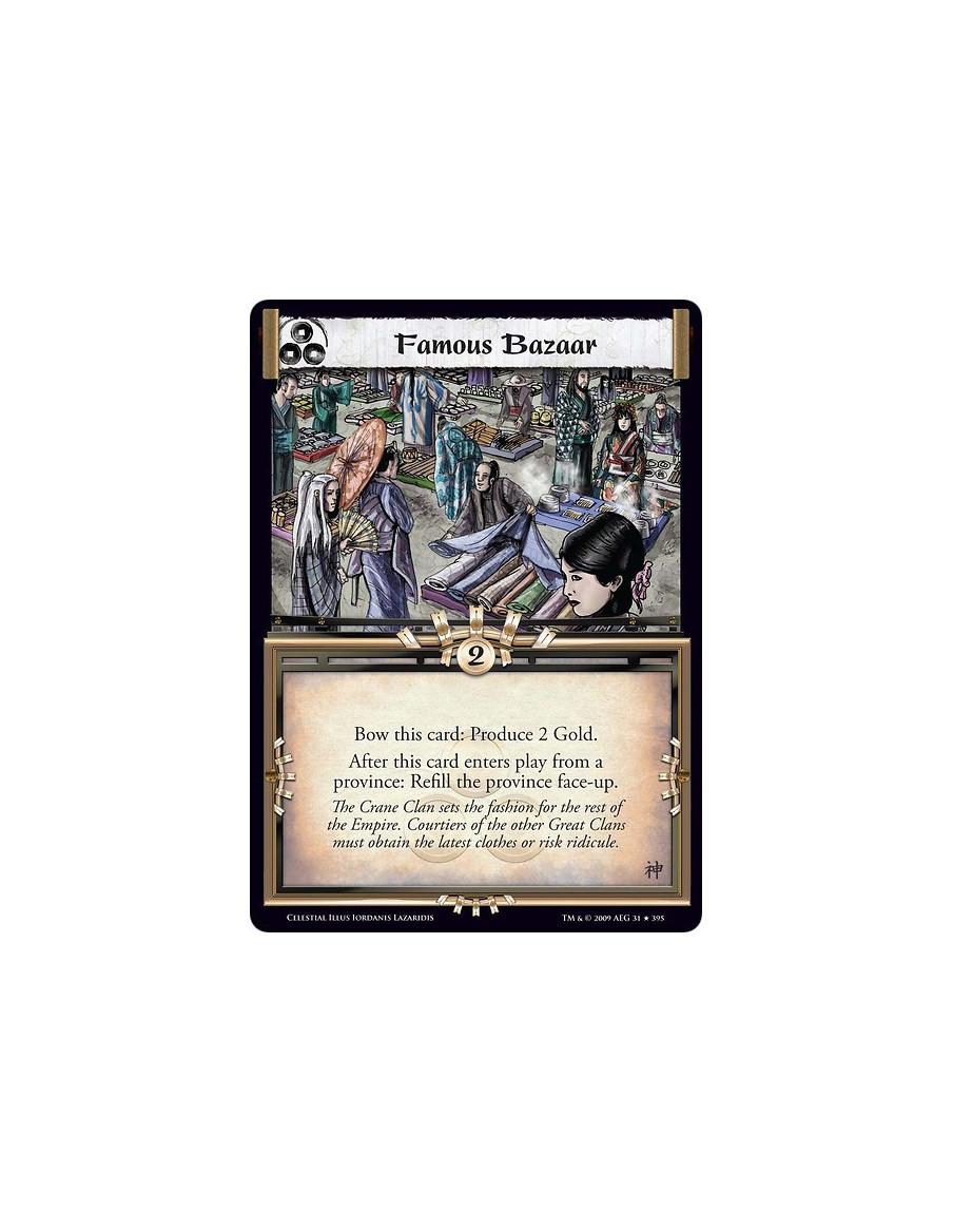 Famous Bazaar (Español)  - Bow this card: Produce 2 Gold. After this card enters play from a province: Refill the province face-