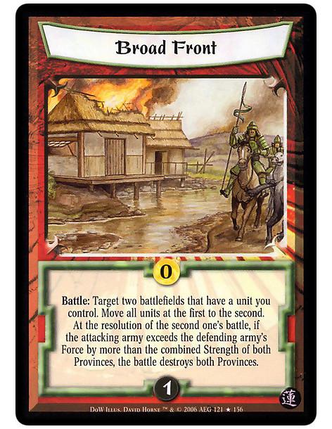Broad Front FOIL (Español)  - Battle: Target two battlefields that have a unit you control. Move all units at the first to the s