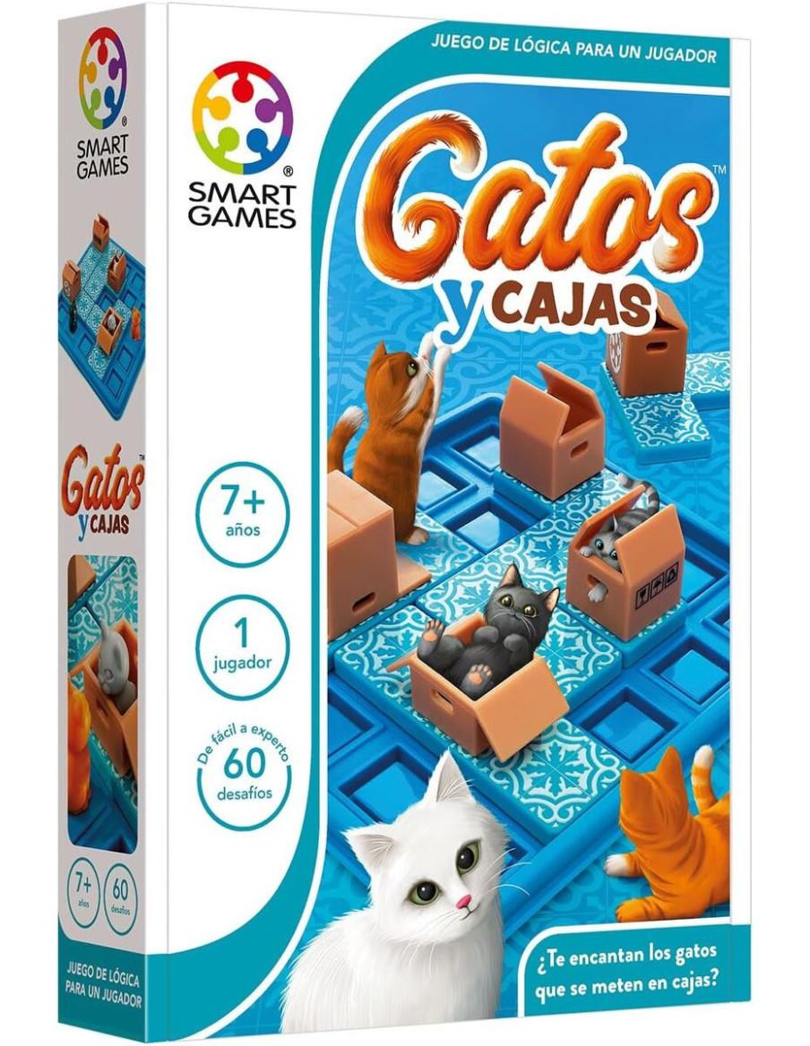 Gatos y Cajas. Juego de lógica  - ¿Eres tan listo como un gato?    ¡A estos gatos les encanta esconderse en cajas!  Mueve las pi