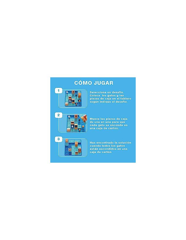 Gatos y Cajas. Juego de lógica  - ¿Eres tan listo como un gato?    ¡A estos gatos les encanta esconderse en cajas!  Mueve las pi