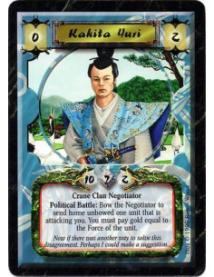 Kakita Yuri  - Crane Clan • Negotiator  Battle: Any number of times per turn, if you are the Defender, target an attacking unit,