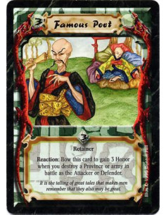 Famous Poet  - RetainerReaction: Any number of times per turn, after a battle's resolution ends, if you destroyed an army or pro
