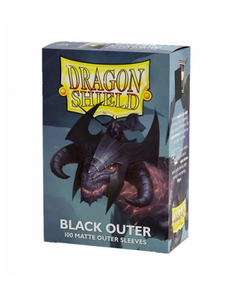 Fundas Dragon Shield Black Outer Exteriores Tamaño Standard  (63x88mm) - Negro Mate (100)