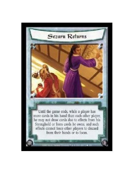 Sezaru Returns  - Until the game ends, while a player has more cards in his hand than each other player, he may not draw cards d