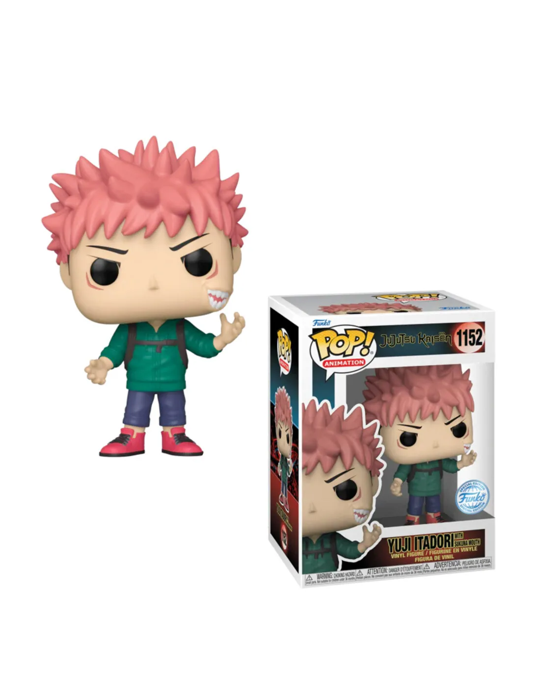 Funko Pop! Vinyl Exclusive Jujutsu Kaisen Yuji med Sukuna Mouth