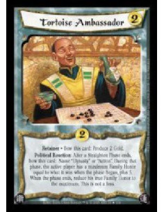 Tortoise Ambassador - Retainer · Bow this card: Produce 2 Gold. Political Reaction: After a Straighten Phase ends, bow this car