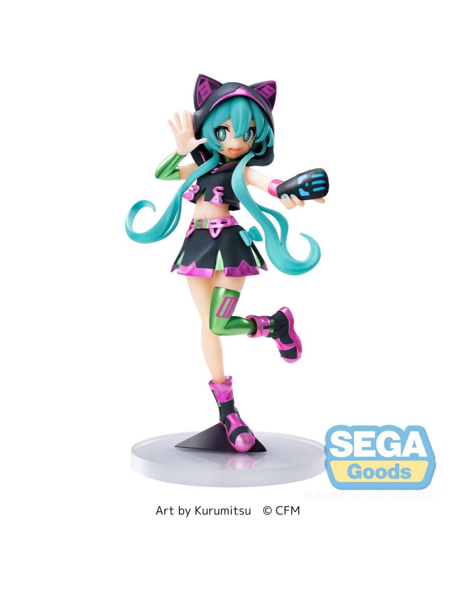 Figura Hatsune Miku Live Stage. SEGA  - 2Figura de PVC de 18cm aprox. de altura con con capucha de orejas de gatito