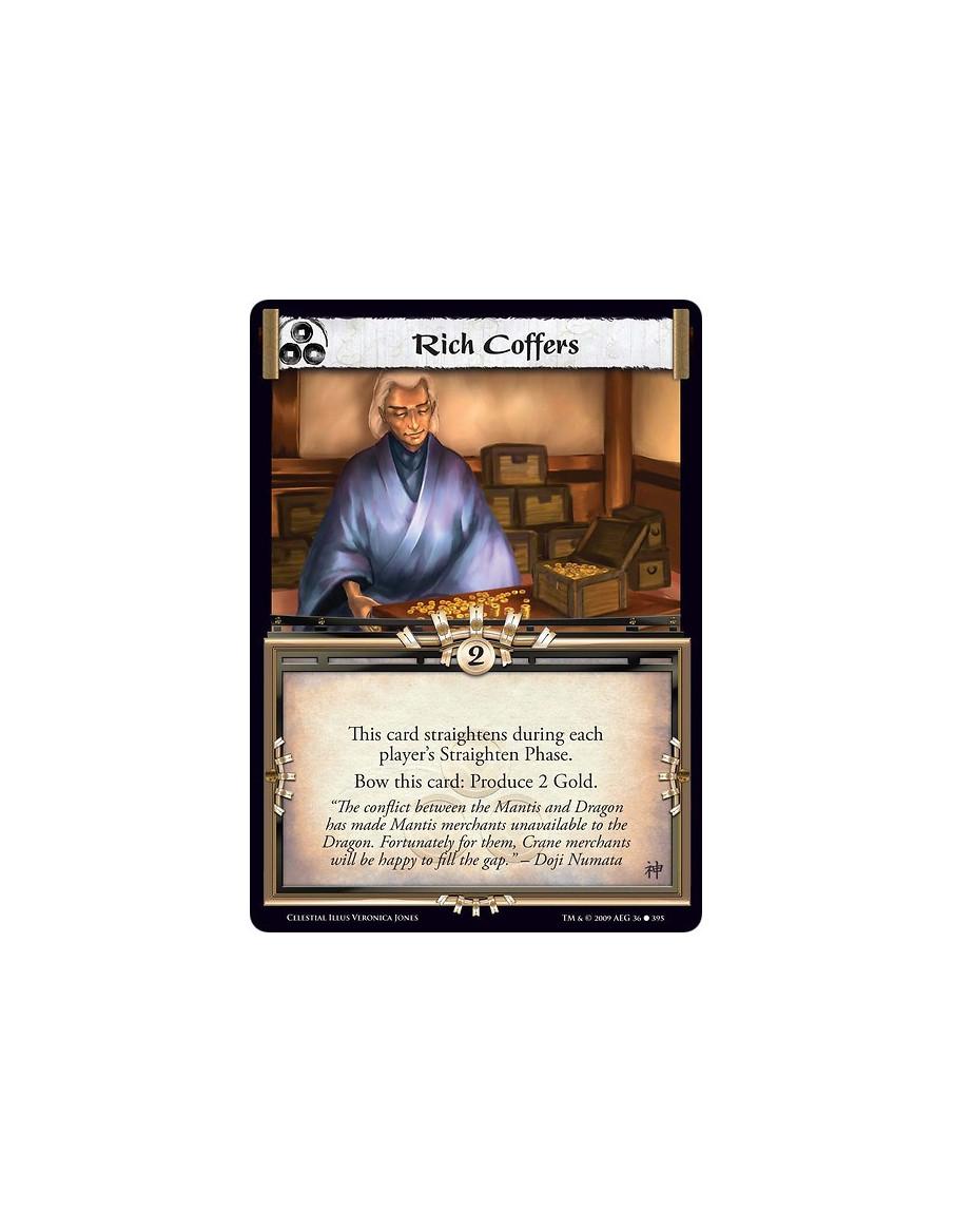 Rich Coffers (Spanish)  - This card straightens during each player’s Straighten Phase. Bow this card: Produce 2 Gold.