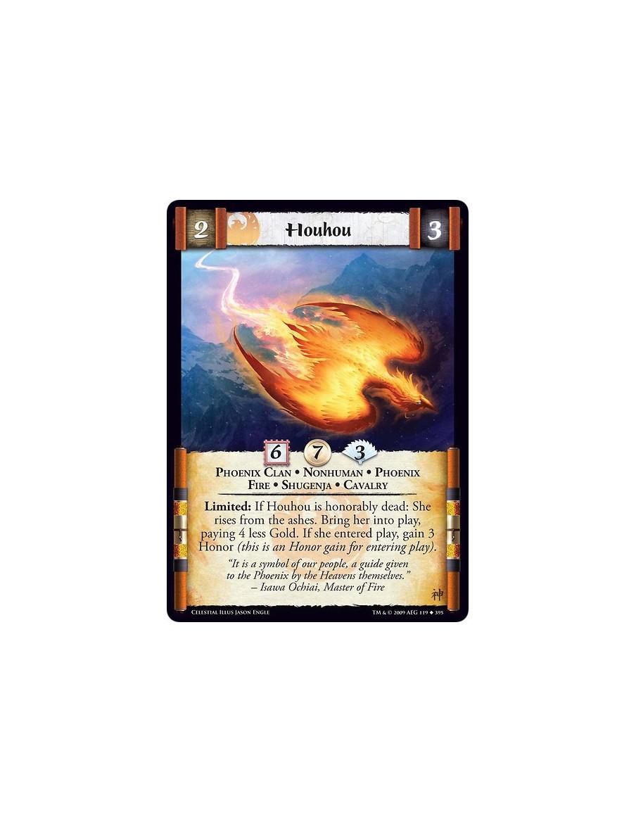 Houhou (Español)  - Phoenix Clan • Nonhuman • Phoenix • Fire • Shugenja • Cavalry Limited: If Houhou is honorably dead: She rise