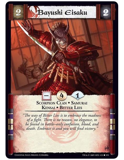 Bayushi Eisaku (Spanish)  - Scorpion Clan • Samurai • Kensai • Bitter Lies