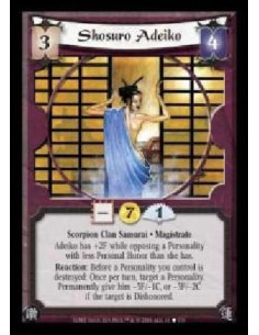 Shosuro Adeiko - Scorpion Clan Samurai · Magistrate. Adeiko has +2F while opposing a Personality with less Personal Honor than