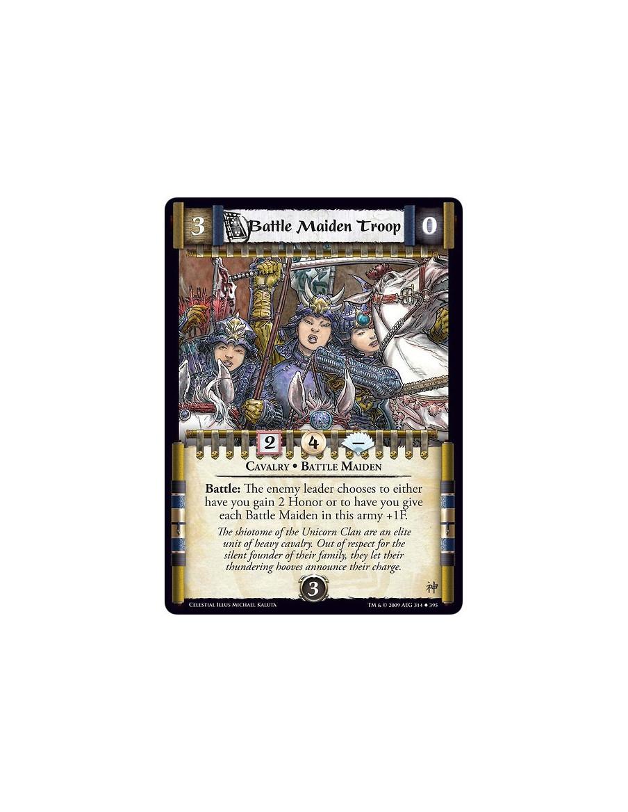 Battle Maiden Troop  - Cavalry • Battle Maiden Battle: The enemy leader chooses to either have you gain 3 Honor or to have you g