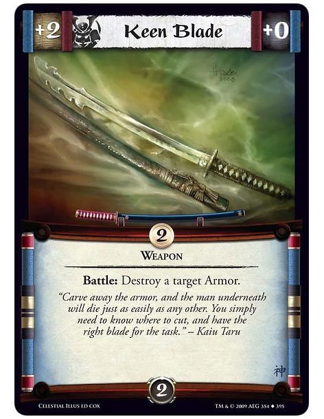 Keen Blade (Spain)  - Weapon Battle: Destroy a target Armor.