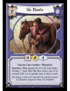 Ide Bantu (Español)  - Unicorn Clan Courtier · Magistrate. Reaction: When paying for an Item, bow Bantu: Produce 5 Gold. After t