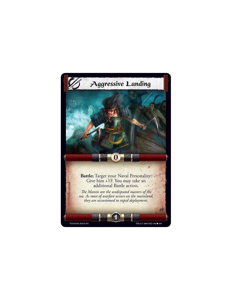 Aggressive Landing (Español)  - Battle: Target your Naval Personality: Give him +1F. You may take an additional Battle action.