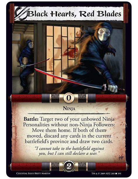 Black Hearts, Red Blades (Español)  - Ninja Battle: Target two of your unbowed Ninja Personalities without non-Ninja Followers: 
