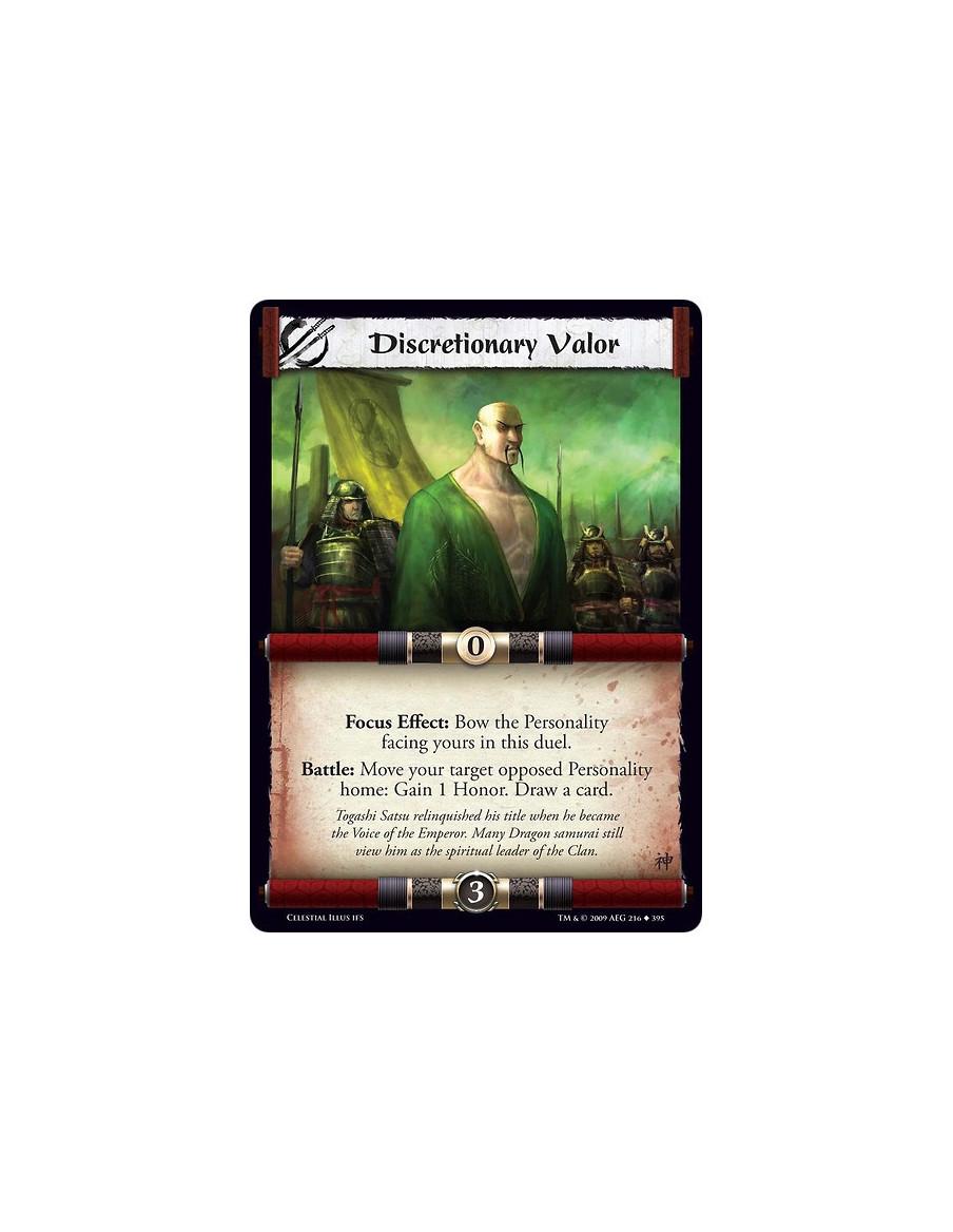 Discretionary Valor (Español)  - Focus Effect: Bow the Personality facing yours in this duel. Battle: Move your target opposed P