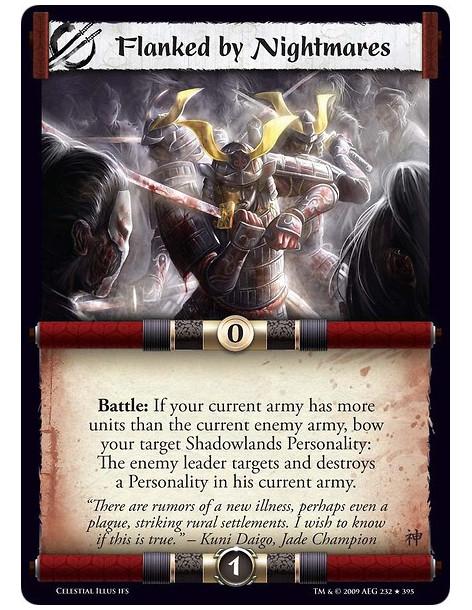Flanked by Nightmares  - Battle: If your current army has more units than the current enemy army, bow your target Shadowlands Pe