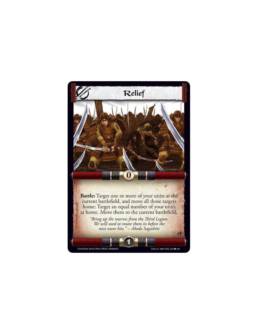 Relief (Español)  - Battle: Target one or more of your units at the current battlefield, and move all those targets home: Target