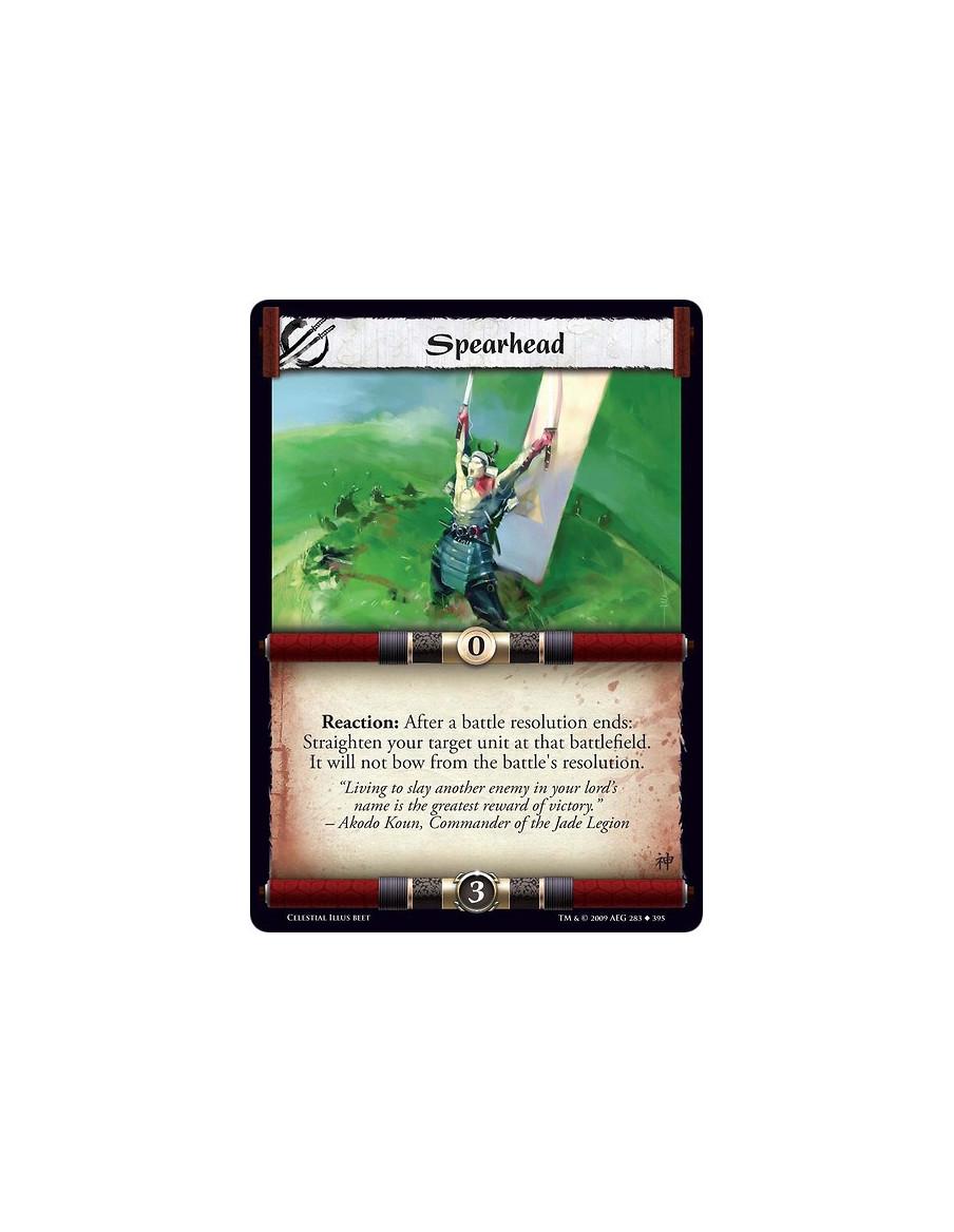 Spearhead (Español)  - Reaction: After a battle resolution ends: Straighten your target unit at that battlefield. It will not bo